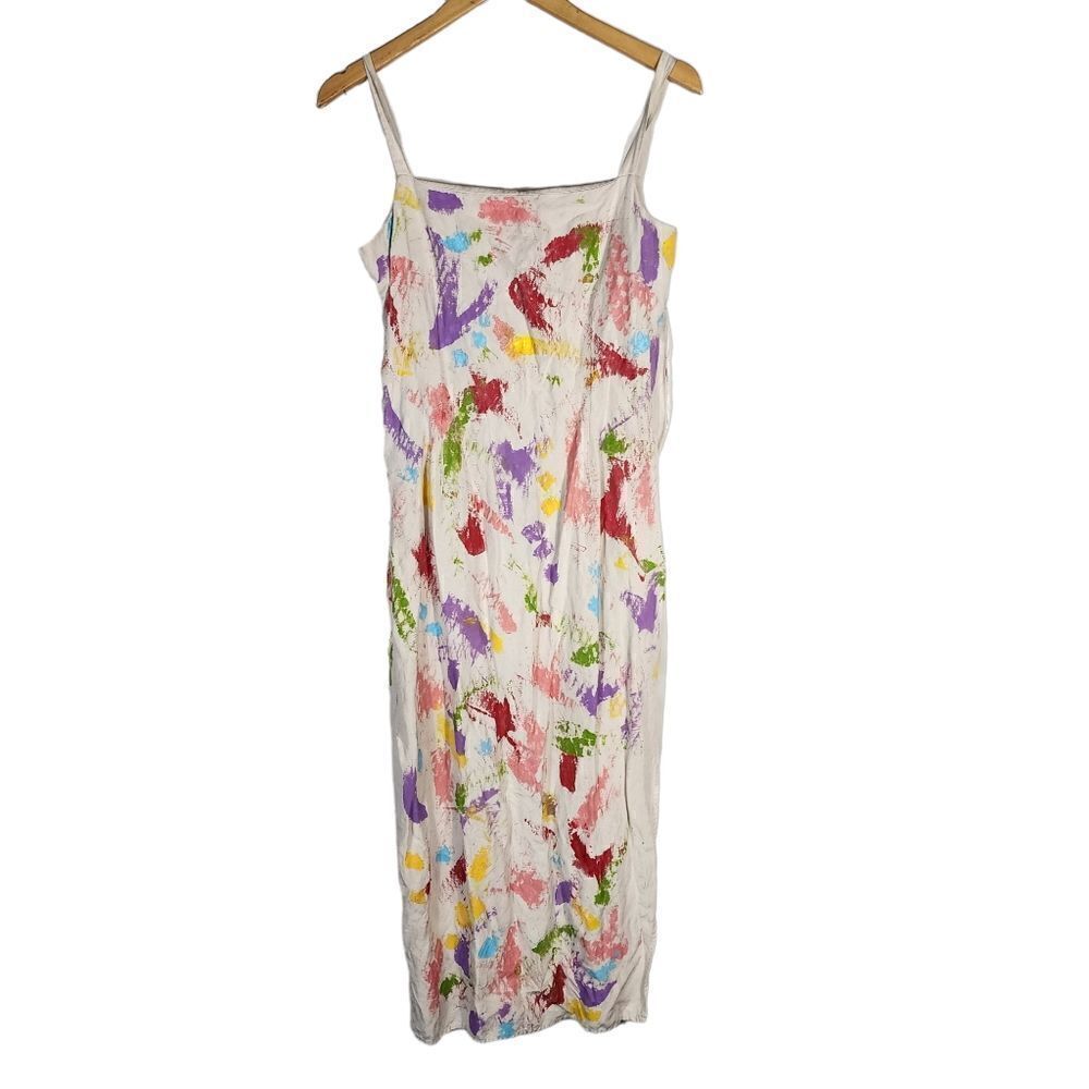 FINITY White Hand Painted Sleveless Maxi Dress